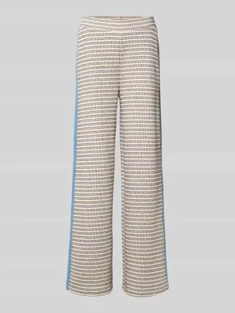 Milano Milano Italy Hose mit Galonstreifen und elastischem Bund in Offwhite, Gr&ouml;&szlig;e XXL