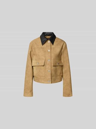 Stand Studio Jacke mit Knopfleiste in Sand, Gr&ouml;&szlig;e 34