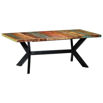 Berkfield Home Dining Table 200x100x75 cm Solid Reclaimed Wood | Size: 200 x 100 x 75 cm