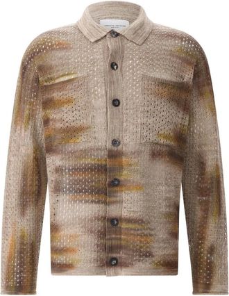 Roberto Collina Linnenmix Vest - Heren - Vesten - Bruin - L - Linnen - Truien & Vesten