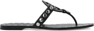 Tory Burch Zwarte Studded Miller Platte Sandalen - Dames - Slippers - Zwart - 36 EU - Schoenen
