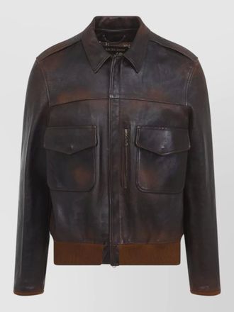 Golden Goose leather bomber jacket