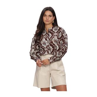 Antik Batik Irene Blouse - Dames - Blouses & Shirts - Bruin - Maat: M Katoen