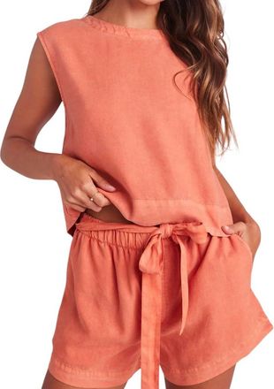 Bella Dahl Boxy Button Back Top In Clay Oasis