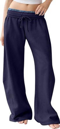 Generic Grey Joggers Womens Womens Casual Joggers Sweatpants UK 2026 Drawstring Low Waist Wide Leg Trousers Baggy Plain Loose Y2K Athletic Workout Running Hol