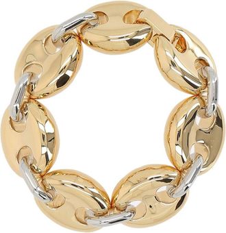 Paco Rabanne Eight chunky-band bracelet - women - Aluminium/Brass - S - Gold