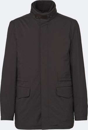 Thom Sweeney Leather-trimmed car coat