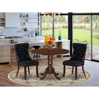 East West Furniture 3 Piece Dining Table Set