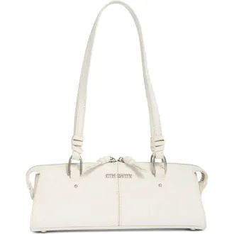 Steve Madden Sybil Croc Embossed Faux Leather Shoulder Bag in Ivory at Nordstrom Rack
