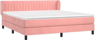 vidaXL Vidaxl - Cama Box Spring Con Colch&oacute;n Terciopelo Rosa 180x200 Cm
