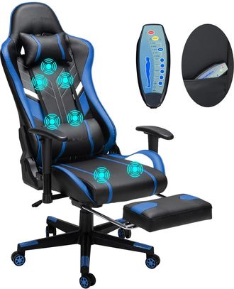 OEM Silla De Oficina, Dise&ntilde;o Ergon&oacute;mico, Altura Regulable, Color Negro Y Azul