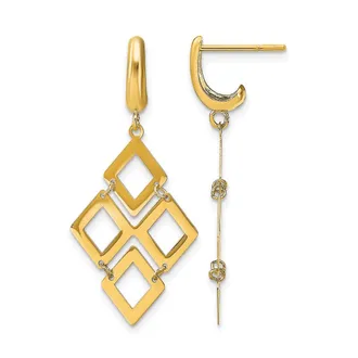 Diamond2Deal 14k Yellow Gold Fancy Drop Dangle Earrings