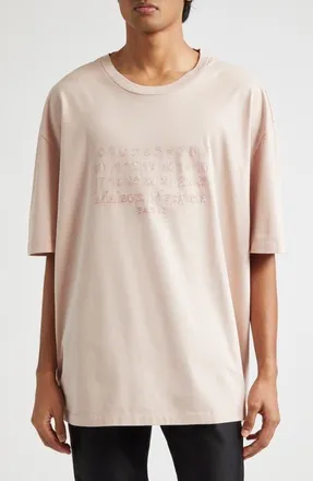 Maison Margiela Number Logo Embroidered Cotton T-Shirt in Buff at Nordstrom, Size X-Large