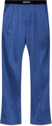 Tom Ford Zijden Pyjamabroek - Heren - Pyjama - Blauw - S - Leer - Nachtkleding