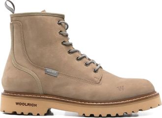 Woolrich 40 mm leren veterlaarzen - Beige