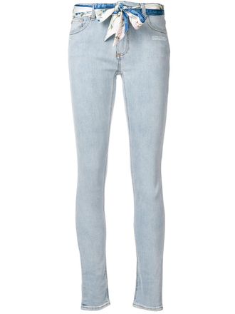 Off-white Jeans skinny con cintura - Blu