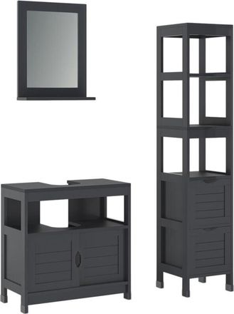 Vicco Conjunto De Muebles De Ba&ntilde;o Vilda, Gris, 3 Partes, Vicco