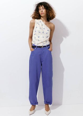 Mango Top asimmetrico floreale bianco - Donna - XXS - MANGO