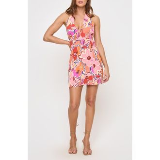 L*Space Seabreeze Floral Cover-Up Halter Minidress in Lost In The Blooms at Nordstrom Rack, Size X-Large