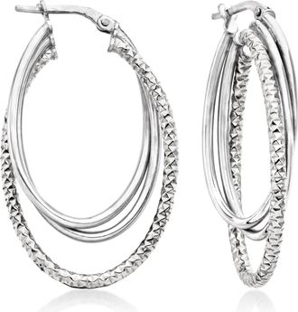 Ross-Simons Italian Sterling Silver Triple-Hoop Earrings