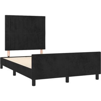 vidaXL Estructura De Cama Sin Colch&oacute;n Terciopelo Negro 120x190 Cm Vidaxl