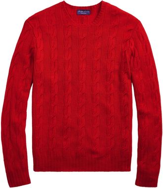 Ralph Lauren Purple Label Maglione a trecce in cashmere - Rosso