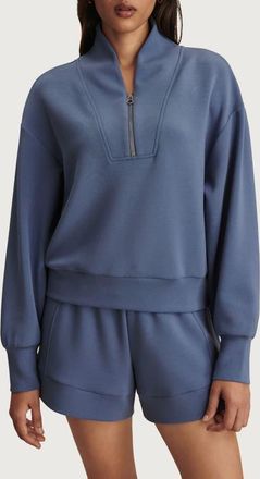 Varley Davidson Woven Sweatshirt in Bijou Blue at Nordstrom, Size X-Large
