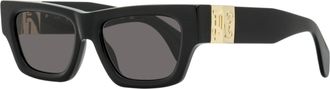 Palm Angels Unisex Magnolia Rectangular Sunglasses PERI10J 1007 Black/Gold 53mm