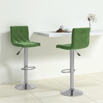 vidaXL Taburetes De Cocina 2 Unidades Terciopelo Verde Oscuro Vidaxl