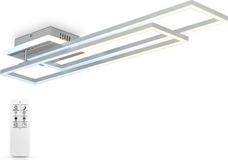 B.K.Licht B.k.licht - Plafoniera Led Dimmerabile Con Telecomando, Cct Luce Calda, Neutra, Fredda, Led Integrati 40w 5200lm, 1cornice Orientabile, Lampadario Con
