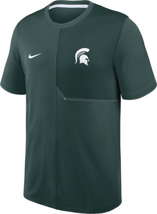 Nike Michigan State Sideline Coach Nike Mens Dri-FIT College Top in Green | 03B2024NMST-GQK