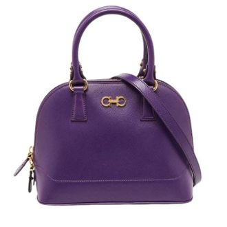 Ferragamo Pre-owned Handbags, female, Purple, Size: ONE SIZE Pre-owned Leather Handbag