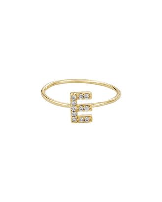 Adornia Adornia 14K Plated Cz Initial Ring