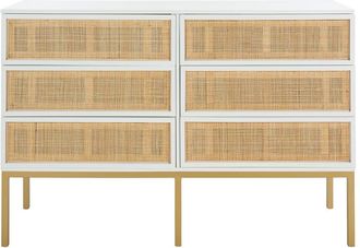 Safavieh Zadie 6-Drawer Rattan Dresser