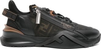 Fendi Flow FF-jacquard leather sneakers - men - Calf Leather/Calf Leather/Polyurethane/Polyurethane/Rubber - 13 - Black