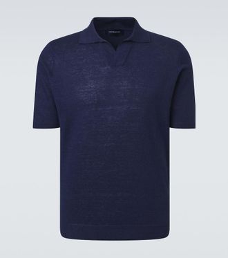 Thom Sweeney Linen and cotton polo shirt