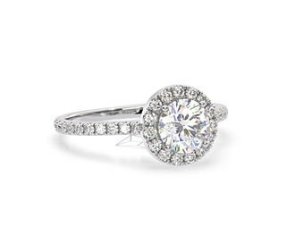 The Diamond Store 2.80ct Reina Lab Diamond Halo Engagement Ring in 18K White Gold F/VS1