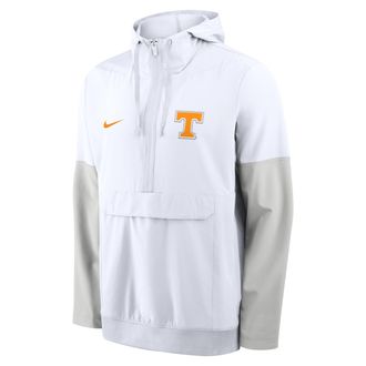 Nike Tennessee Anorak Nike Mens College 1/2-Zip Hooded Jacket in White | 03AT0CEBUTN-PTU
