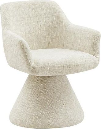 Global Interiors Drehbarer Design Stuhl Ambiendo, Chenille Light Beige