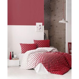 OEM Funda N&oacute;rdica, Funda N&oacute;rdica, Ropa De Cama Set Rojo Blanco