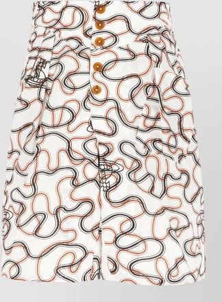 Vivienne Westwood cotton bermuda shorts abstract pattern buttons