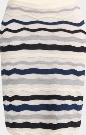 Bottega Veneta Zigzag Striped Knitwear Skirt