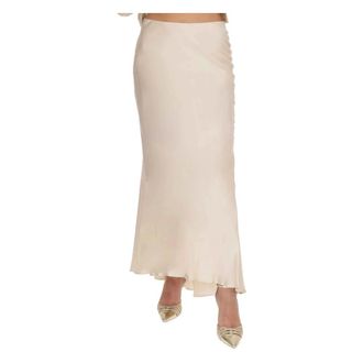 Liu Jo Maxi Skirts, female, Beige, Size: XL Long Satin Co-ord Skirt