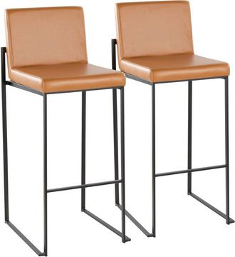 LumiSource Grand View Set Of 2 Fuji High Back 30In Fixed-Height Barstools