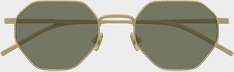 Bottega Veneta Men & apos;s Intrecciato Geometric Titanium Sunglasses