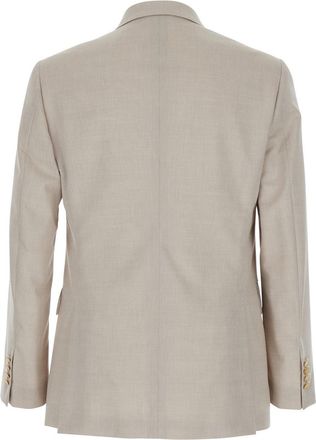 Reveres 1949 Mens Beige Double Breasted Virgin Wool Jacket Blazers