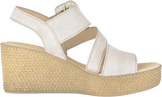 Gabor Platform Sleehak Sandaal - Dames - Sleehakken - Beige - 41 EU - Su&egrave;de - Schoenen