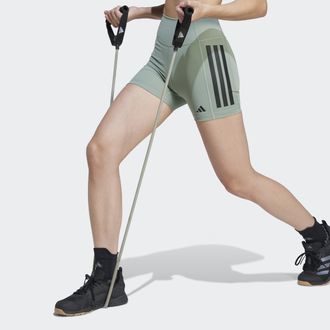 adidas Shorts ADIDAS PERFORMANCE OPT 3S 1/4, Damen, Gr. XL, L&auml;nge 5, silber (silber gr&uuml;n), Obermaterial: 77% Polyester, 23% Elasthan, Hosen Shorts, sportlich