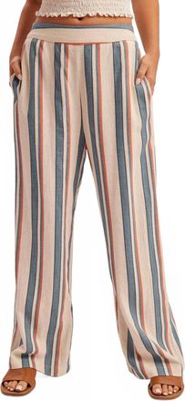 Hem & Thread Aisa Stripe Pull On Pants In Blue /red/ Cream