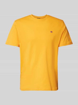 Napapijri T-Shirt mit Label-Stitching Modell SALIS in Orange, Gr&ouml;&szlig;e XXL